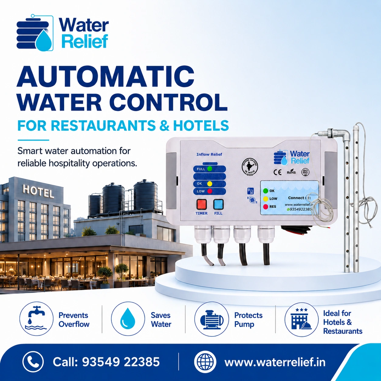 Automatic Water Control for Restaurants and Hotels