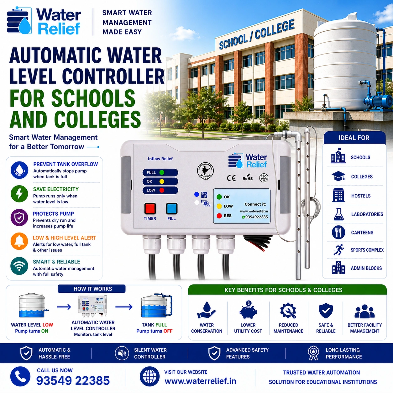 Automatic Water Level Controller for Schools and Colleges