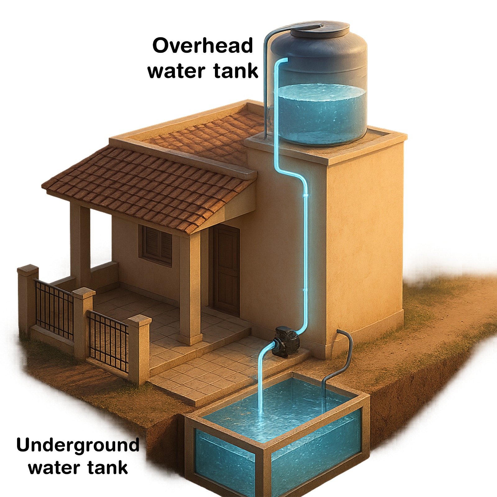 Tank to Overhead Tank