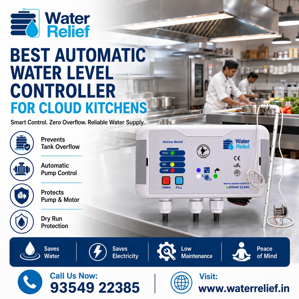 Automatic Water Level Controller for Cloud Kitchens