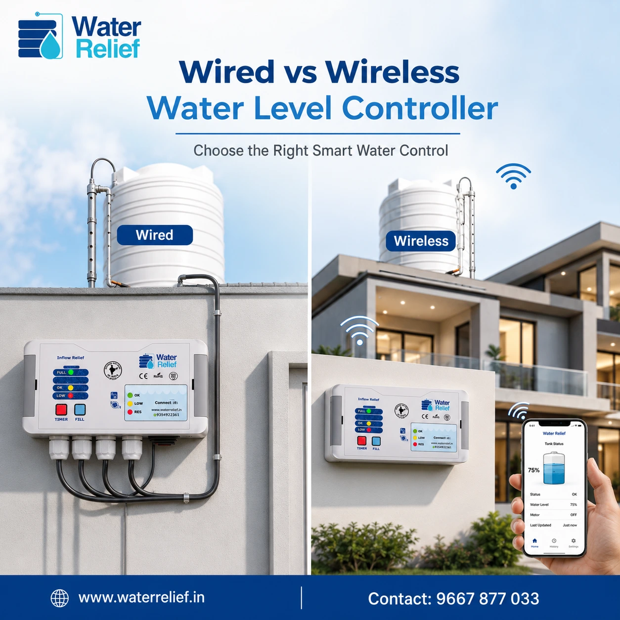 Wired vs Wireless Water Level Controller