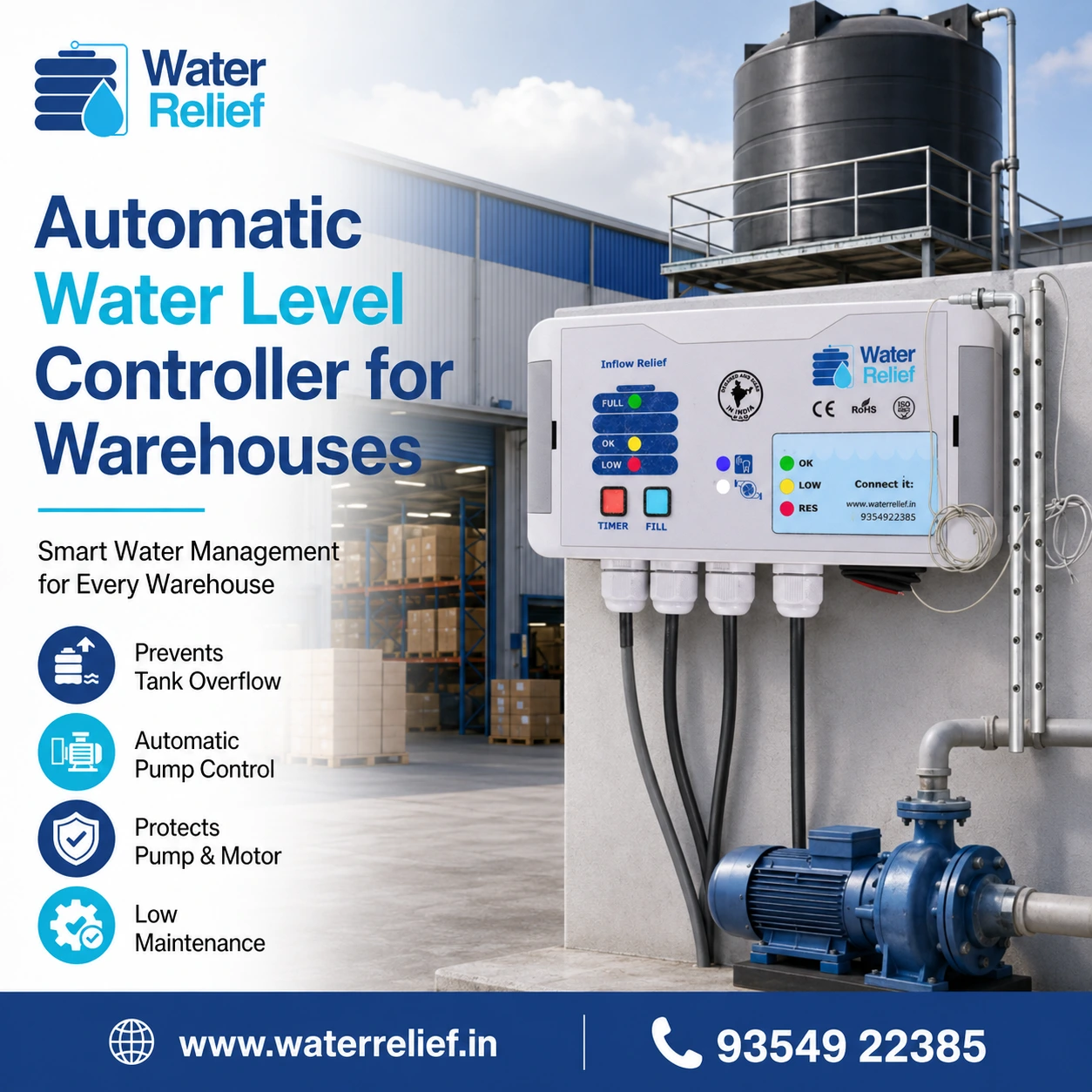 Automatic Water Level Controller for Warehouses