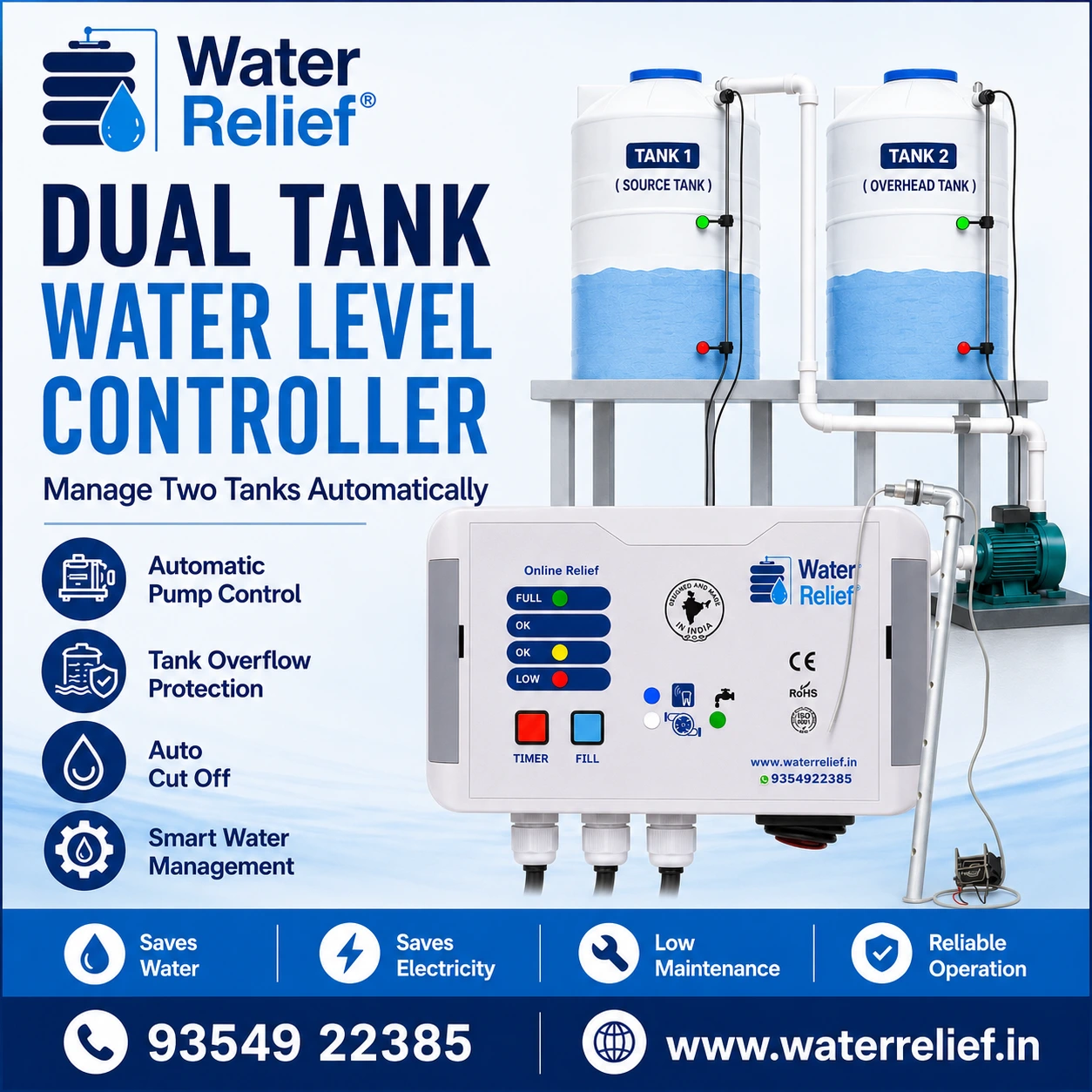 Dual Tank Water Level Controller
