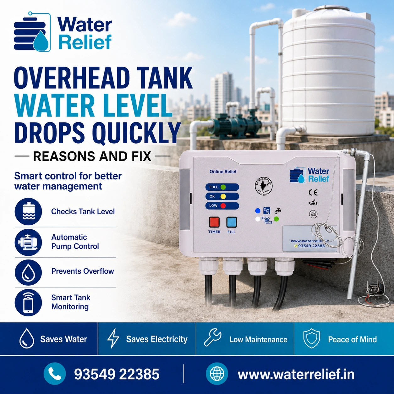 Overhead Tank Water Level Drops Quickly