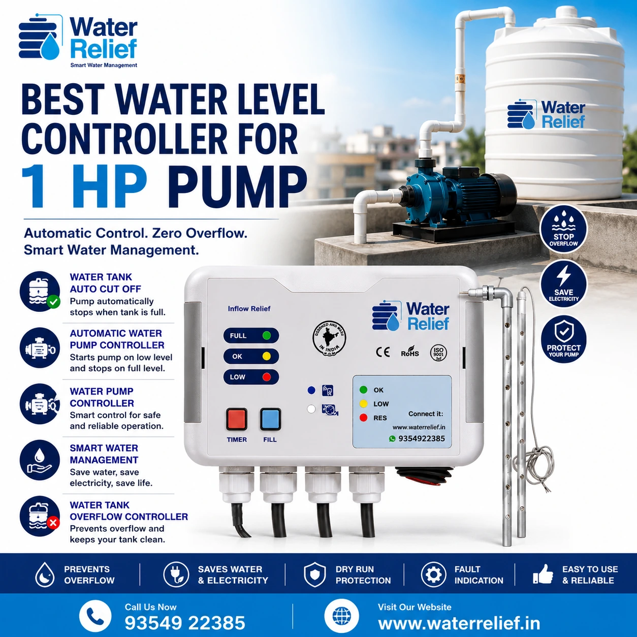 Water Level Controller for 1 HP Pump