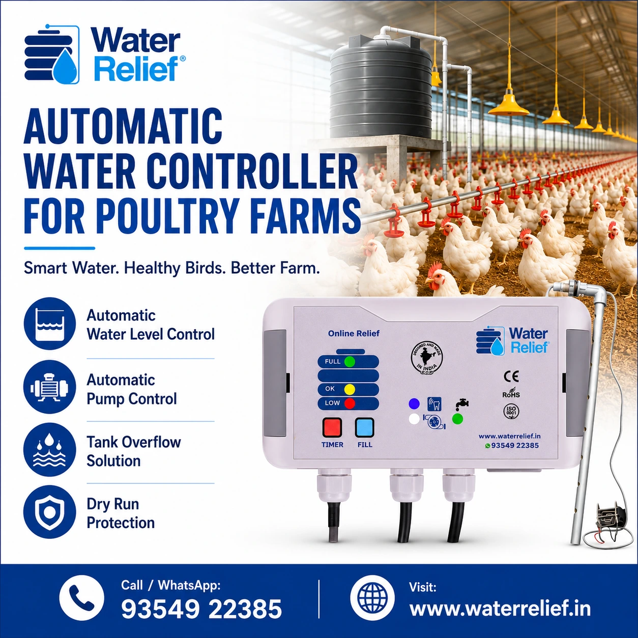 Automatic Water Controller for Poultry Farms