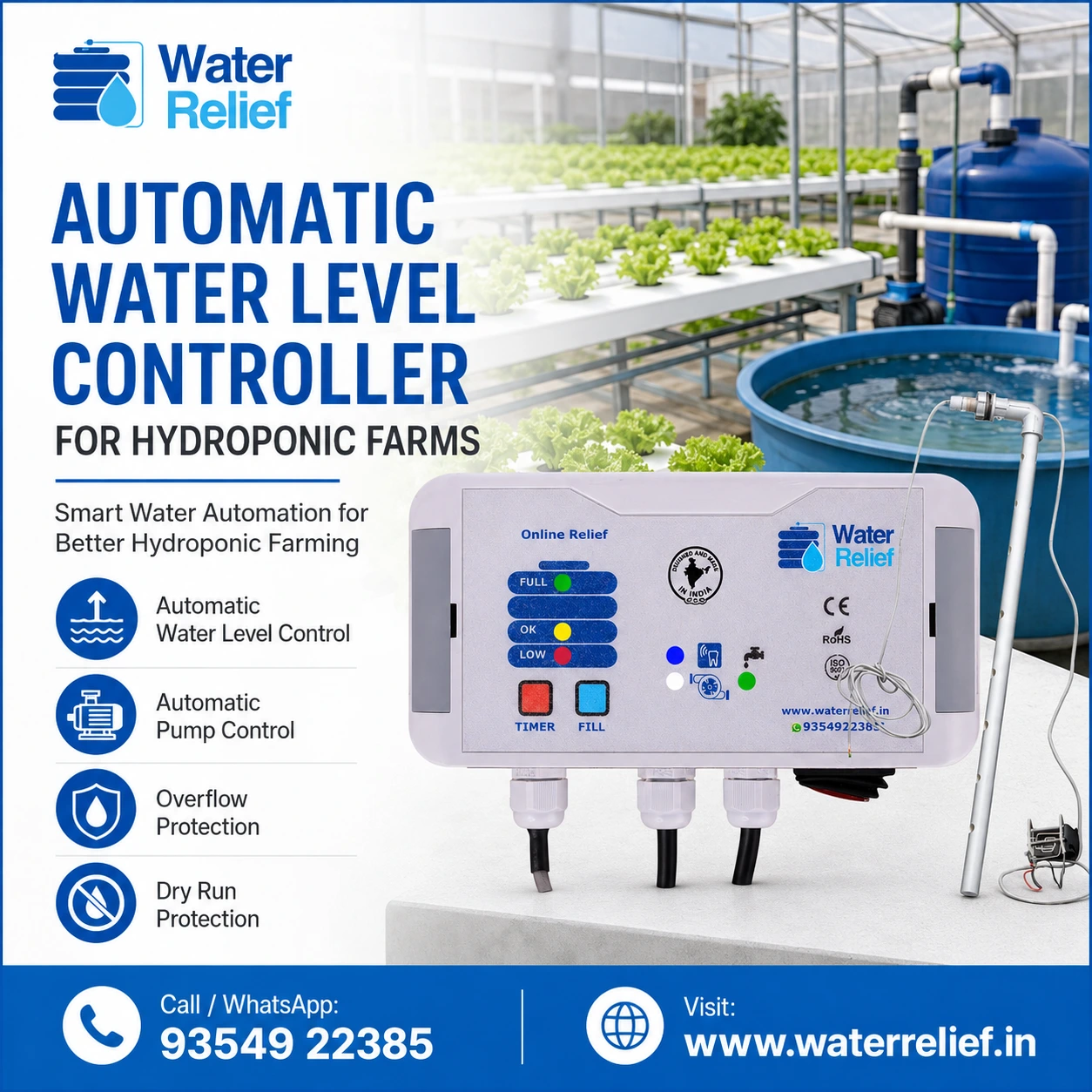 Automatic Water Level Controller for Hydroponic Farms