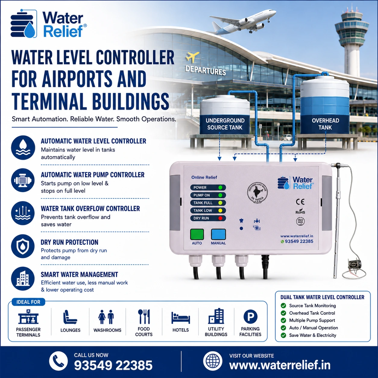 Water Level Controller for Airports and Terminal Buildings