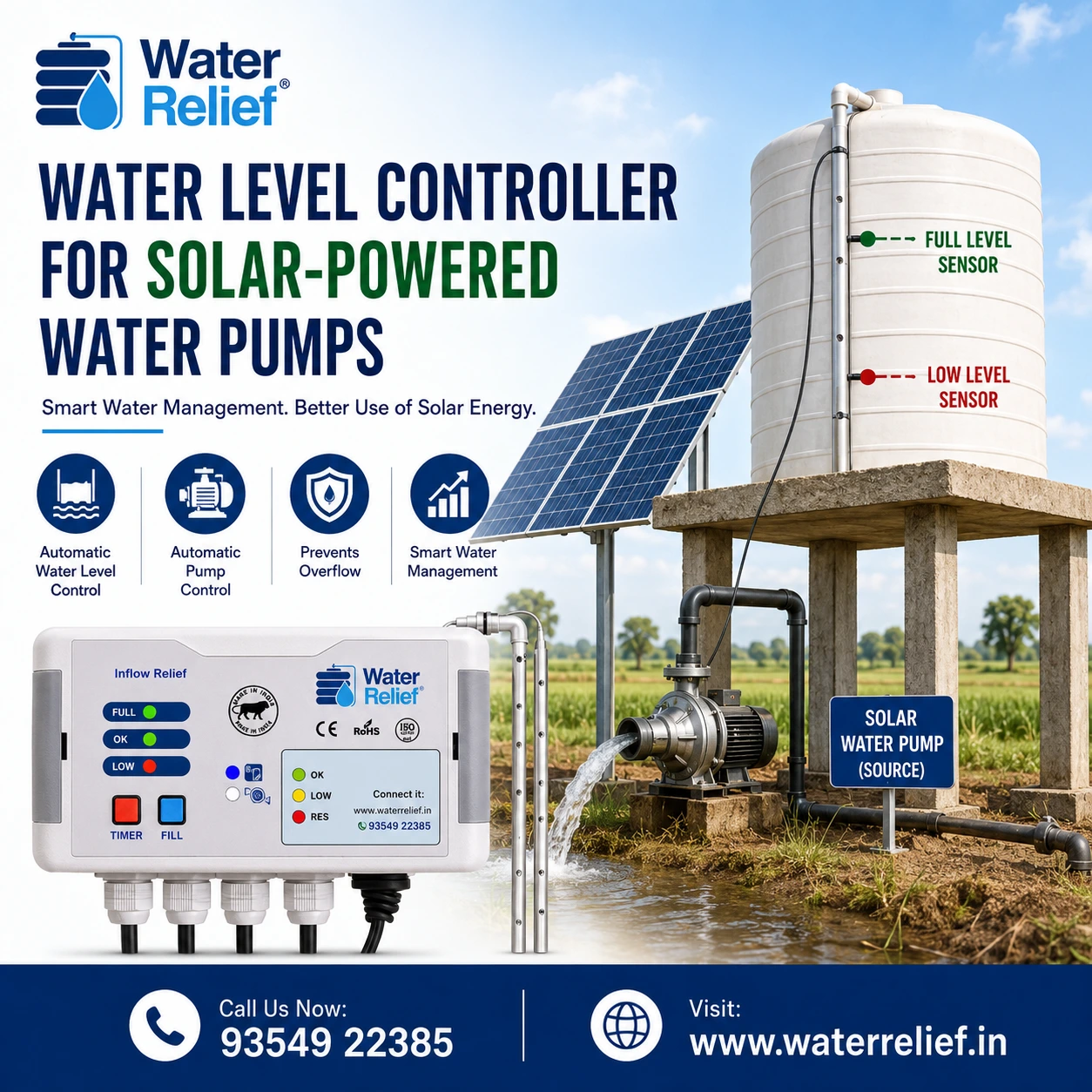 Water Level Controller for Solar-Powered Water Pumps