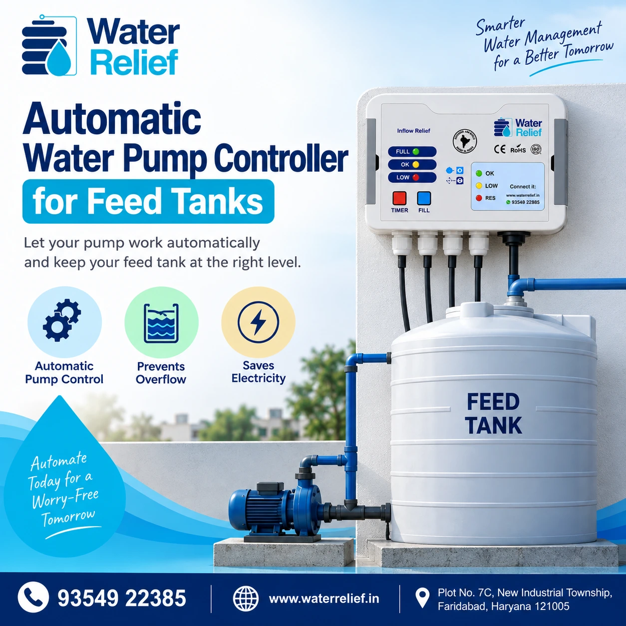 Automatic Water Pump Controller for Feed Tanks