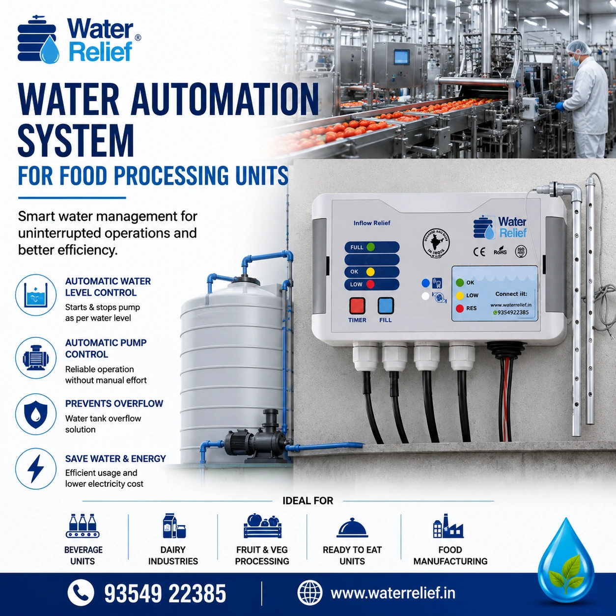 Water Automation System for Food Processing Units